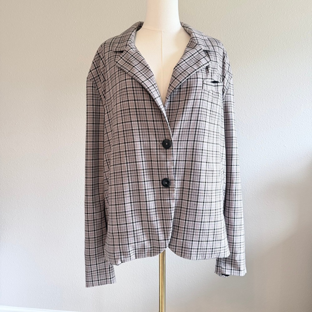 We The Free Cali Plaid Blazer Dust Combo Oversized Vintage Inspired Jacket XL